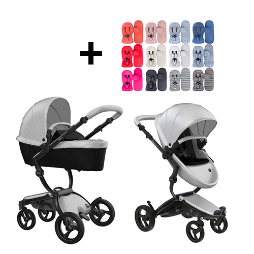 Mima Xari Kinderwagen | Frame - Black | Zitting + Kap - Argento | Starter Pack - Black - Babyhuys.com