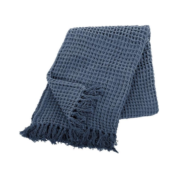 chicalot - soft waffle blanket - blue smoke - 130x170 cm - Babyhuys.nl